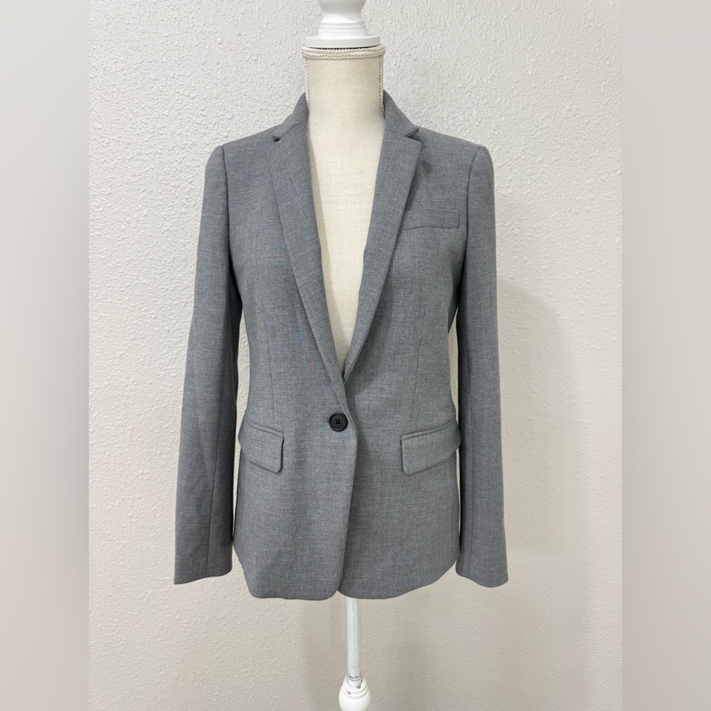 J.Crew Regent Gray Blazer Women’s Size 2-4 Tailored Single Button Career Jacket